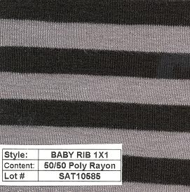 Baby Rib 1x1 1/2'' Stripe Poly Rayon
