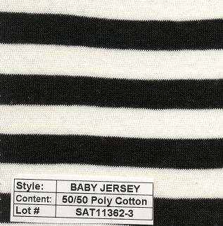 Jersey Cotton & Poly Cotton Stripe 1/2''