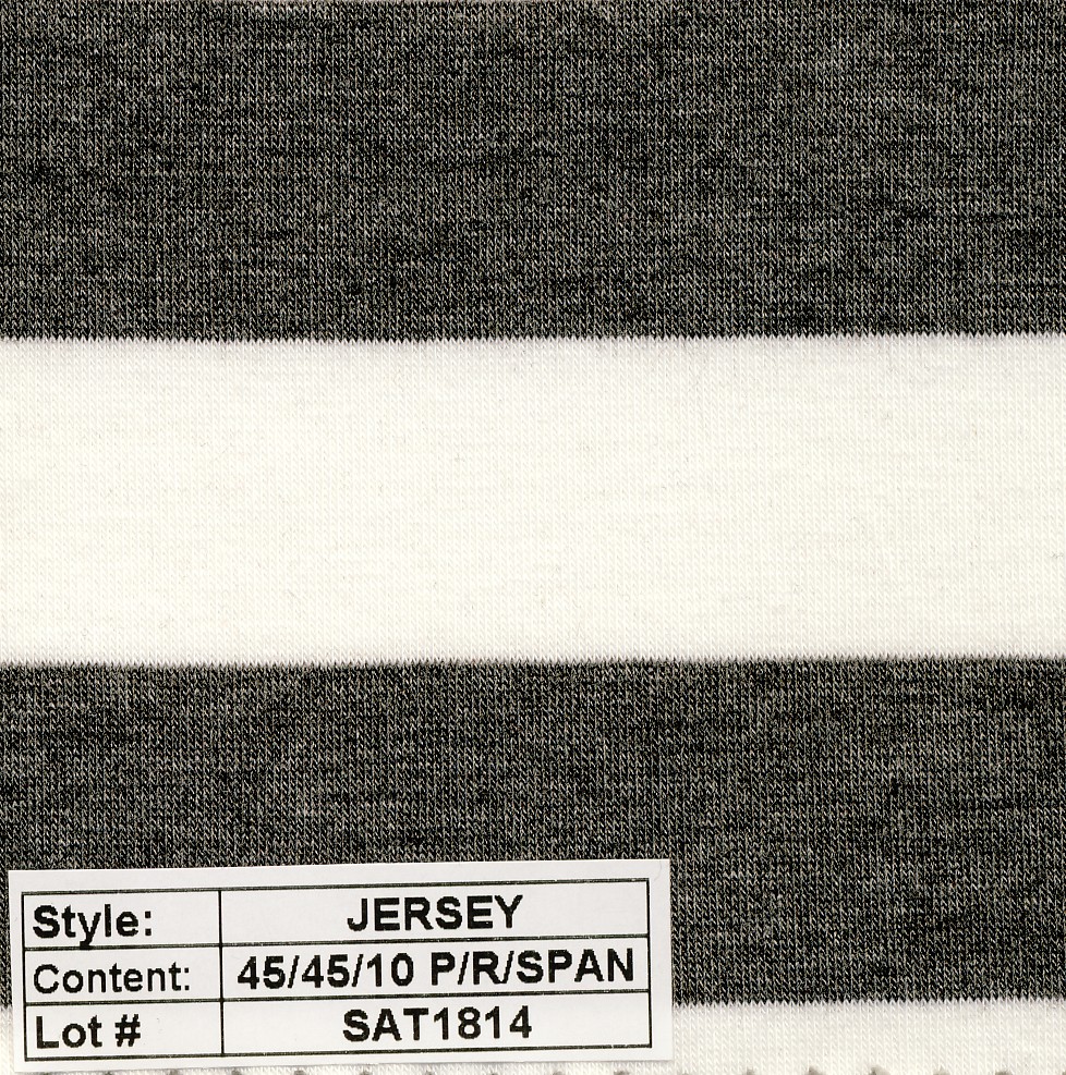 Jersey poly rayon spandex Stripe 1''