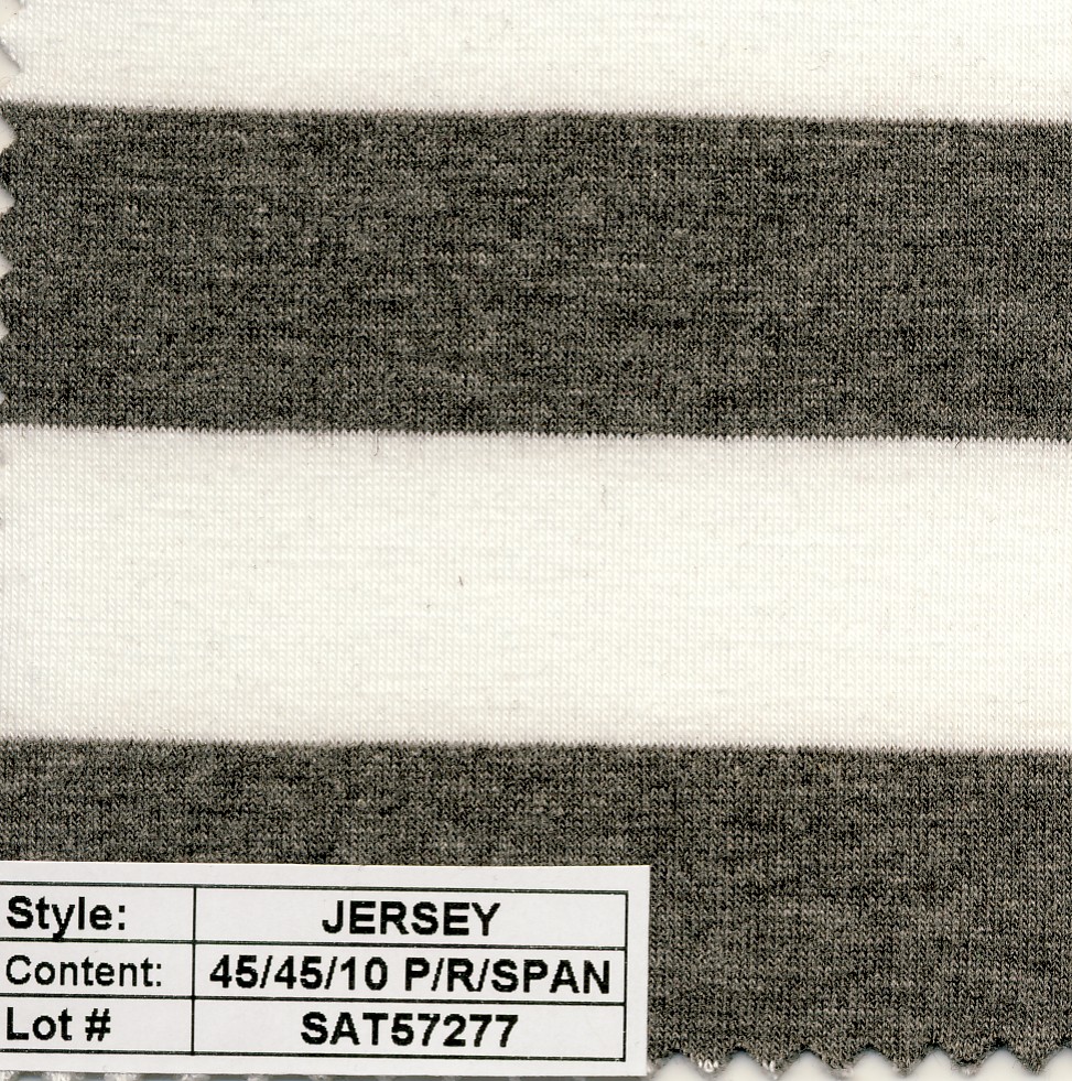 Jersey poly rayon spandex Stripe 1''