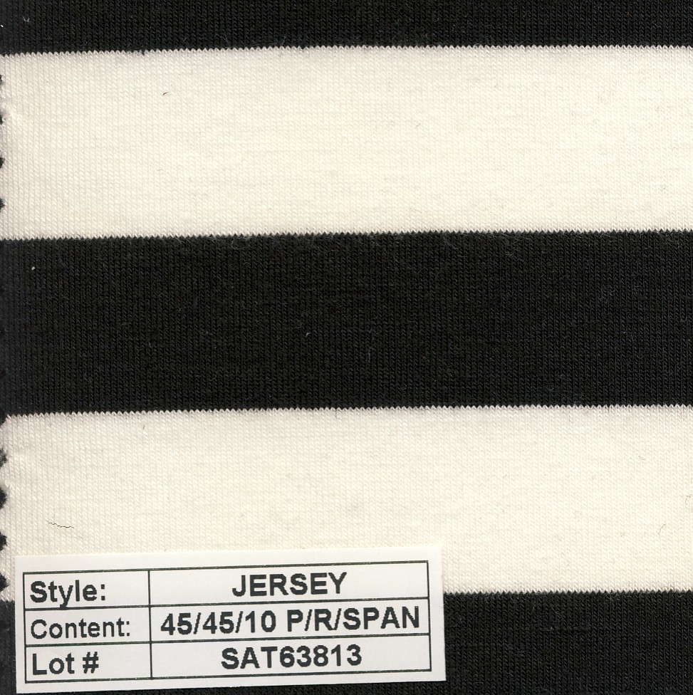 Jersey poly rayon spandex Stripe 1''