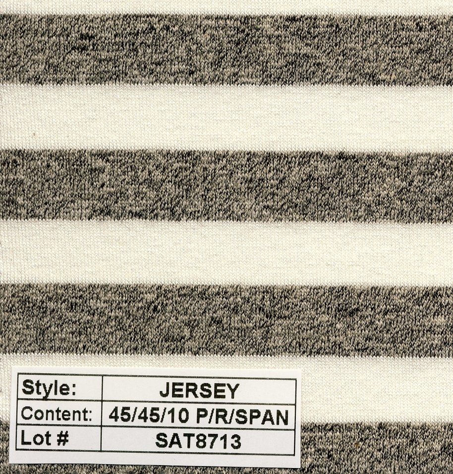 Jersey poly rayon spandex Stripe 1/2''