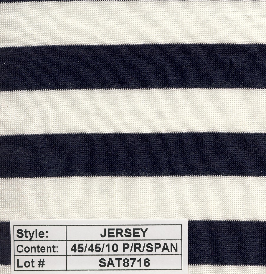 Jersey poly rayon spandex Stripe 1/2''