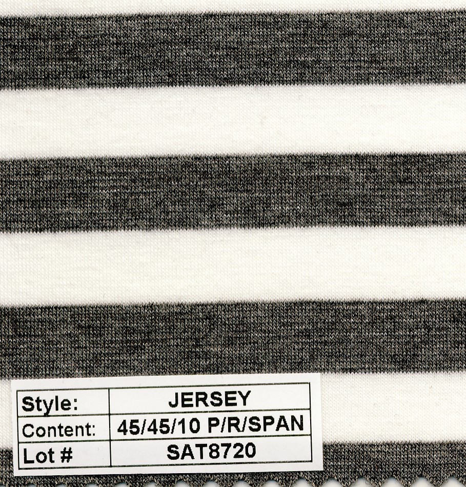 Jersey poly rayon spandex Stripe 1/2''